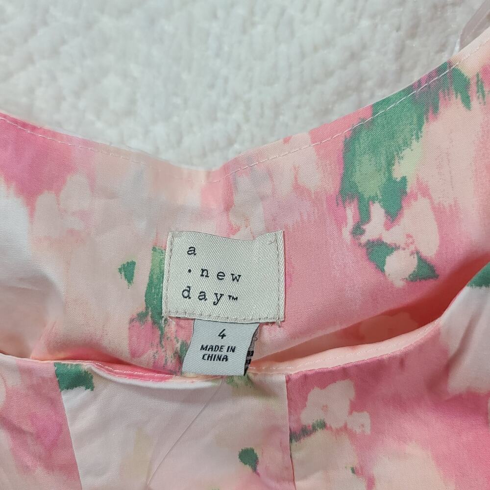 Floral fairy dainty pink dress A new day Size 4 feminine NWT soft garden party - Picture 5 of 10